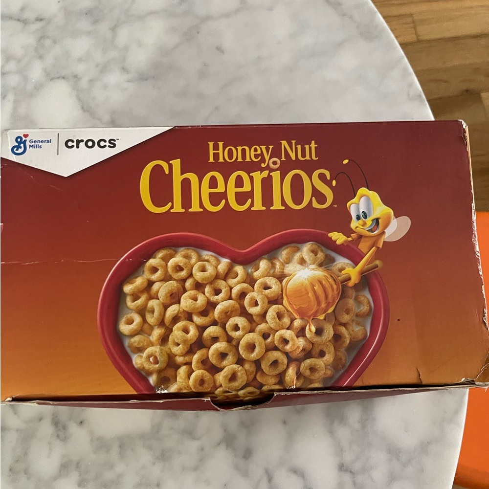 Slight used Honey Nut Cheerios Crocs  
Unisex